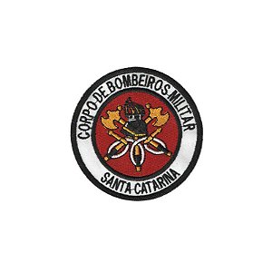 Patch Bordado Bombeiro Militar SC com Fecho de Contato