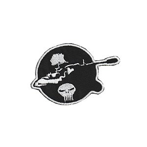 Patch Bordado Atirador Justiceiro com Fecho de Contato