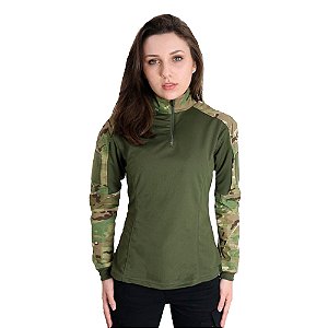 Combat Shirt Feminina Camuflada Multicam