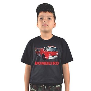 Camiseta Infantil Estampada Bombeiros