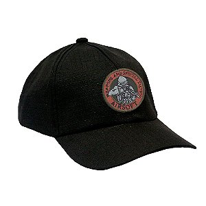 Boné Preto Militar Ripstop com Patch Airsoft