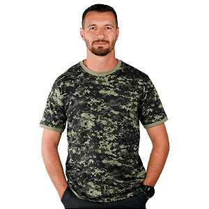 Camiseta Masculina Soldier Camuflada Digital Pântano