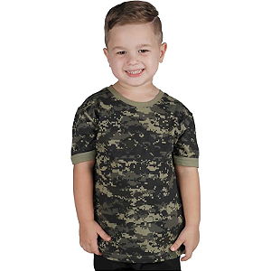 Camiseta Infantil Soldier | Camuflado Digital Pântano