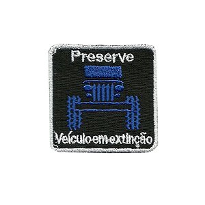 Patch Bordado Veículo em Extinção Blue com Fecho de Contato