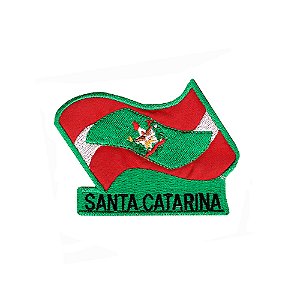 Patch Bordado Bandeira Santa Catarina Com Fecho de Contato