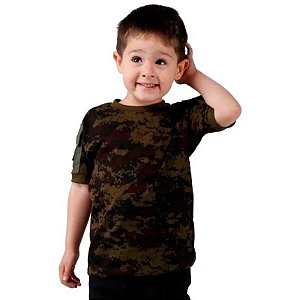 Camiseta Infantil Ranger Camuflada Digital Argila