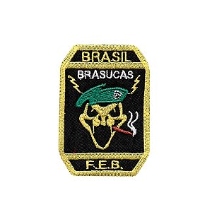 Patch Bordado Brasucas F.E.B com Fecho de Contato