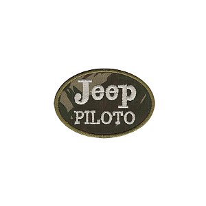 Patch Bordado Jeep Piloto com Fecho de Contato