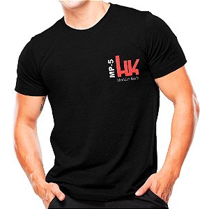 Camiseta Militar Preta Estampada HK MP5