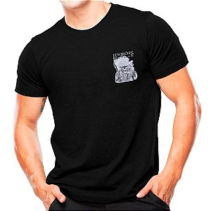 Camiseta Militar Preta Estampada Heróis da Pátria