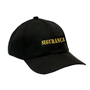 Boné Preto Militar Ripstop Segurança Amarelo