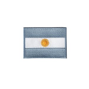 Patch Bordado Bandeira Argentina com Fecho de Contato