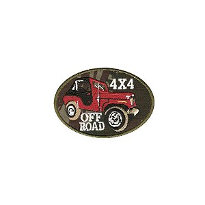 Bordado Termocolante 4x4 Off Road Vermelho