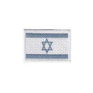 Patch Bordado Bandeira de Israel com Fecho de Contato