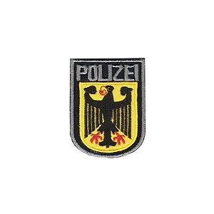 Patch Bordado Polizei Colorido com Fecho de Contato