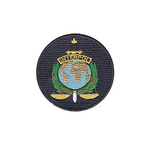 Patch Bordado Interpol com Fecho de Contato