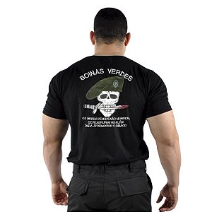 Camiseta Bordada Boinas Verdes