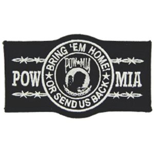 Patch Bordado Pow Mia com Fecho de Contato