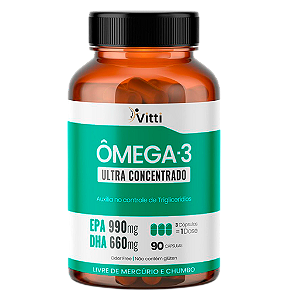 Ômega 3 Ultra Concentrado – 990mg EPA / 660mg DHA 90 Cápsulas | Vitti