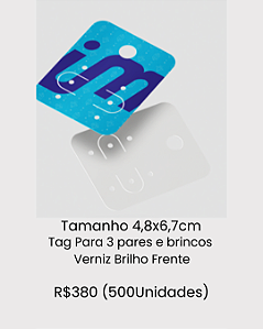 Cartela para 3 Pares de Brincos - 48x67mm (500 Unidades)