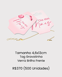 Tag Cartela Gravatinha 1 Par de Brinco 1 Colar - 46x130mm (500 Unidades)