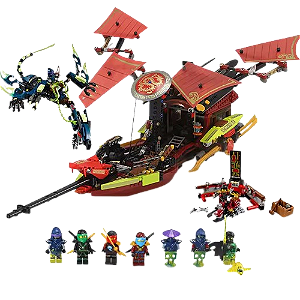 Blocos de Montar Voo Final do Barco do Destino - Ninjago