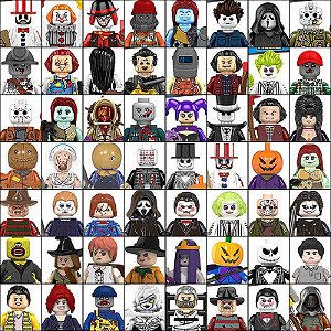 Conjunto com 56 Personagens Filmes Terror Halloween