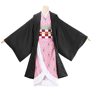 Cosplay Completo Nezuko Kamado Kimetsu no Yaiba - Infantil