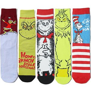 Kit 05 Pares de Meias O Grinch - Moda Geek