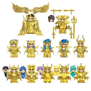 Pack 12 Cavaleiros do Zodíaco - Blocos de Montar