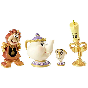 Pack 4 Figures Colecionáveis A Bela e A Fera