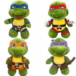 Pack 4 pelúcias Tartarugas Ninjas