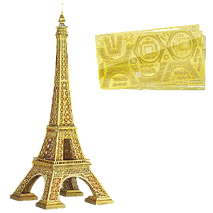 Torre Eiffel Dourada - 3D Piececool
