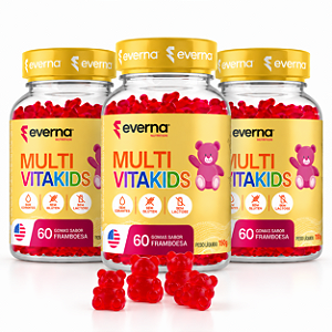 Kit 3 Multivitamínico Infantil 180 gomas - Sabor Framboesa