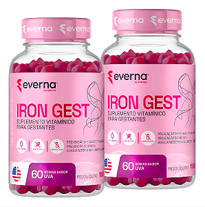 Kit 2 Irongest Multivitamínico p/ Gestantes + Ferro 120 gomas