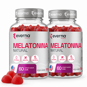 Kit 2 Melatonina Natural em gomas - Sabor uva 120uni