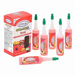FERTILIZANTE VITHAL GOTA A GOTA PARA FLORES COM 6 AMPOLAS DE 32ML