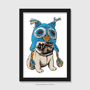 Quadro Pug Coruja - Modelo 1