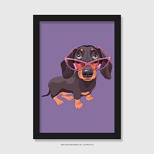 Quadro Dachshund de Óculos - Modelo 2