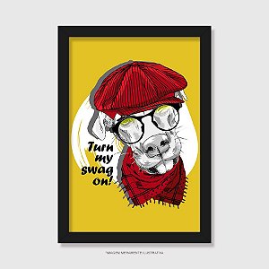 Quadro Cachorro Turn My Swag On - Modelo 2