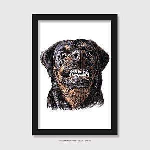 Quadro Cachorro Rottweiler Bravo - Modelo 1