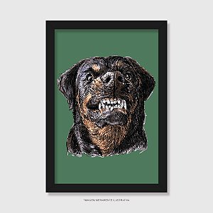 Quadro Cachorro Rottweiler Bravo - Modelo 3