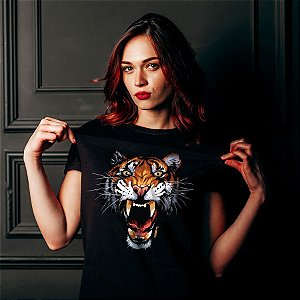 Camiseta Baby Look Tigre - Modelo 1