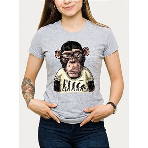 Camiseta Baby Look Macaco - Modelo 3