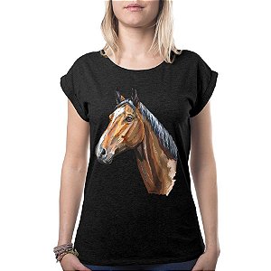 Camiseta Baby Look Cavalo - Modelo 3