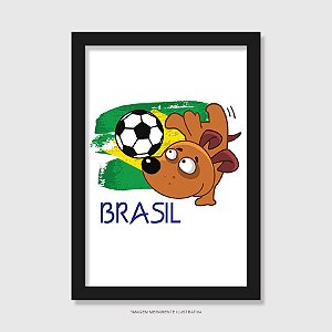 Quadro Brasil - Cachorro Jogador - Modelo 1