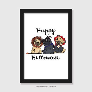 Quadro Cachorro Happy Halloween - Modelo 1