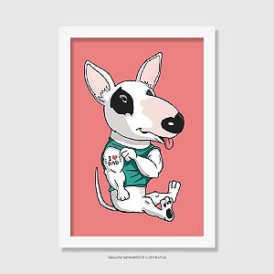 Quadro Bull Terrier I Love Dad - Modelo 3