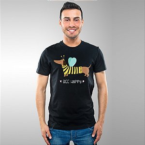 Camiseta Dachshund Bee Happy