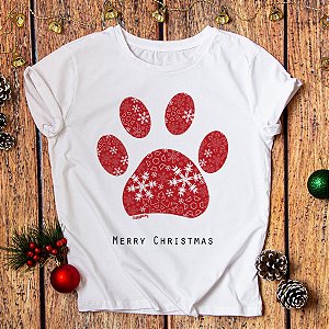 Camiseta Natal Patinha de Cachorro